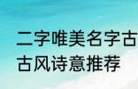 二字唯美名字古风诗意 二字唯美名字古风诗意推荐