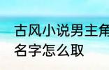 古风小说男主角名字 古风小说男主角名字怎么取